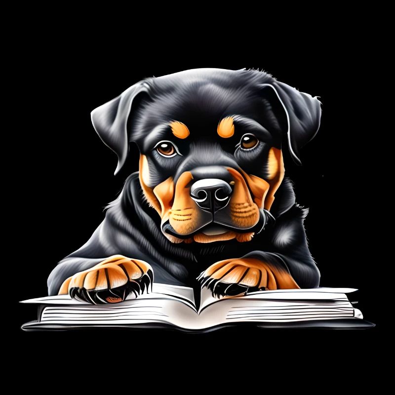 Rottweiler Rottweilerwelpe Hund Buch lesen Hunde
