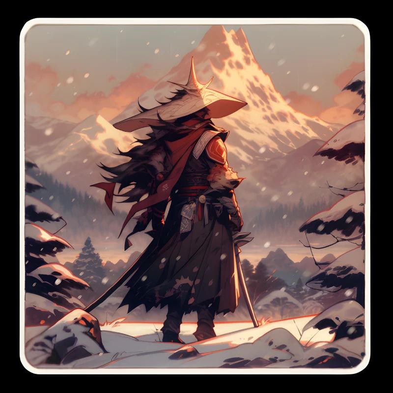 Samurai in a snowy landscape