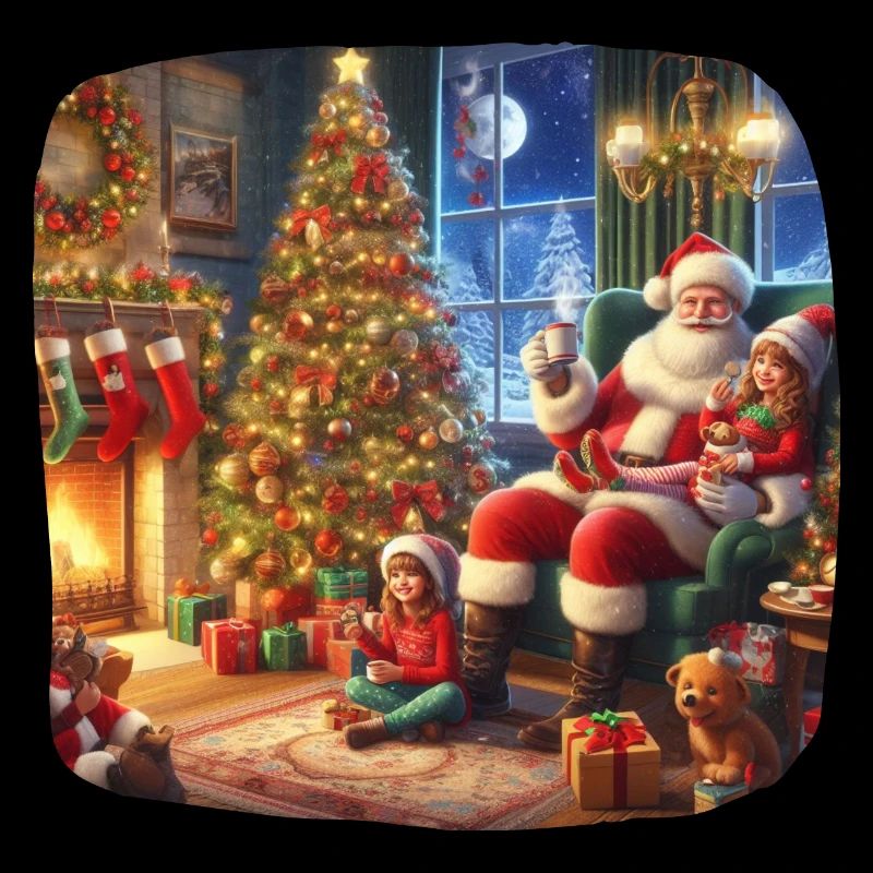 Weihnachtsmann Weihnachtsbaum Geschenke Oblate Mitternachtsmesse Freude