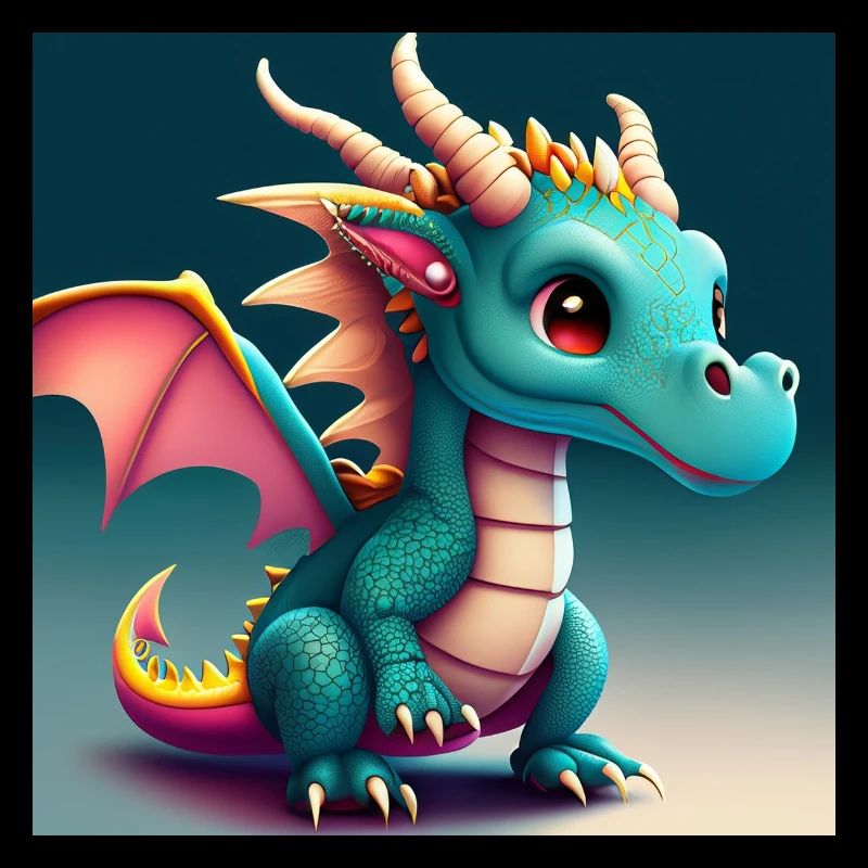 mignon petit bébé dragon drôle