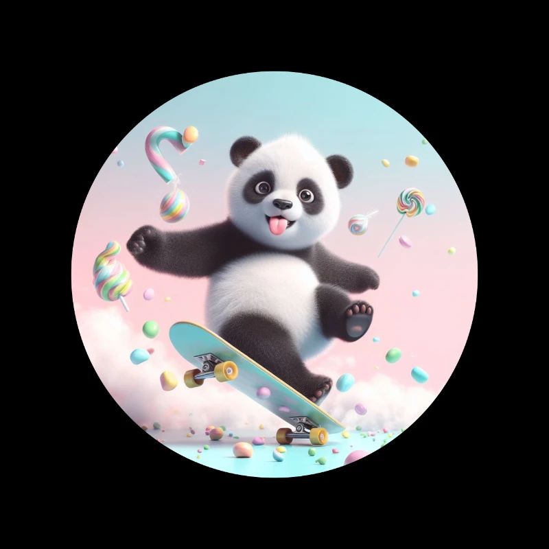 Bébé Panda à Skateboard