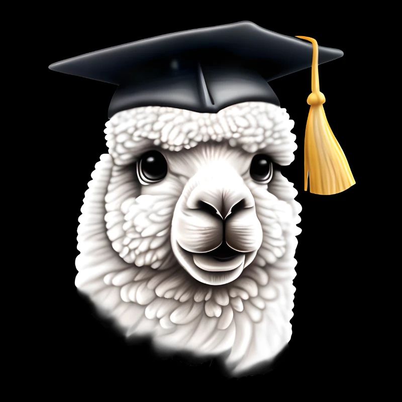 Bachelor Absolvent Schulabschluss Alpaka Studium