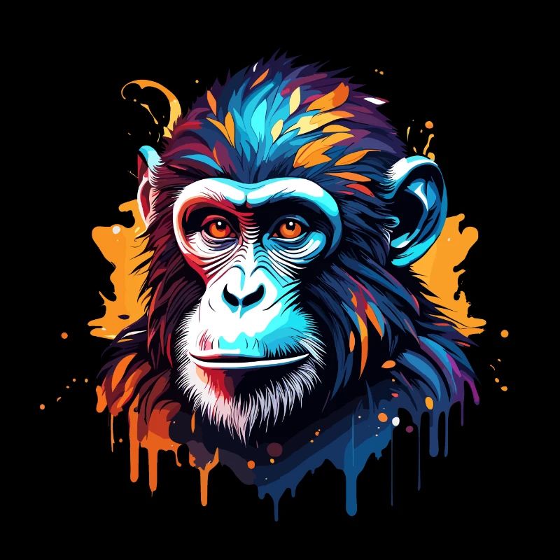 Affe / Tier / Zoo / Schimpanse / Wild / Comic