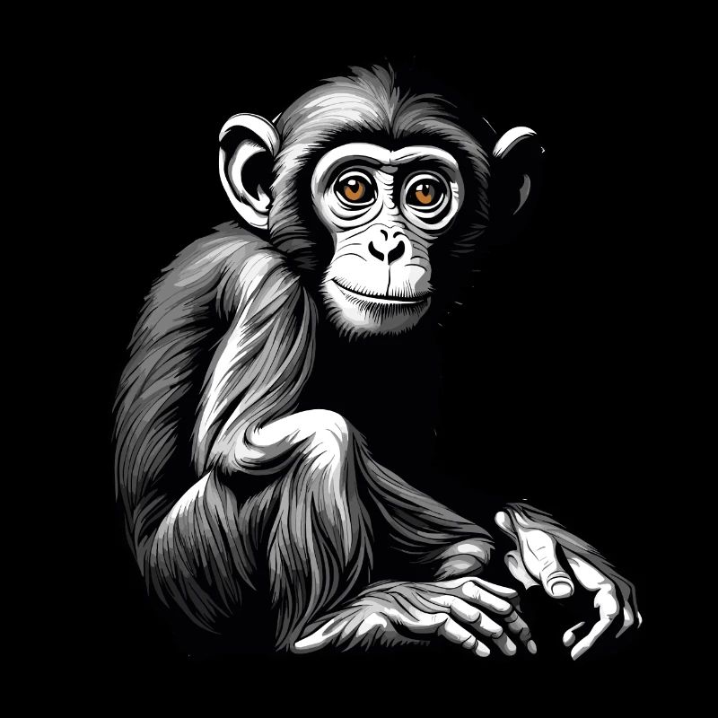 Affe / Tier / Zoo / Schimpanse / Wild / Comic