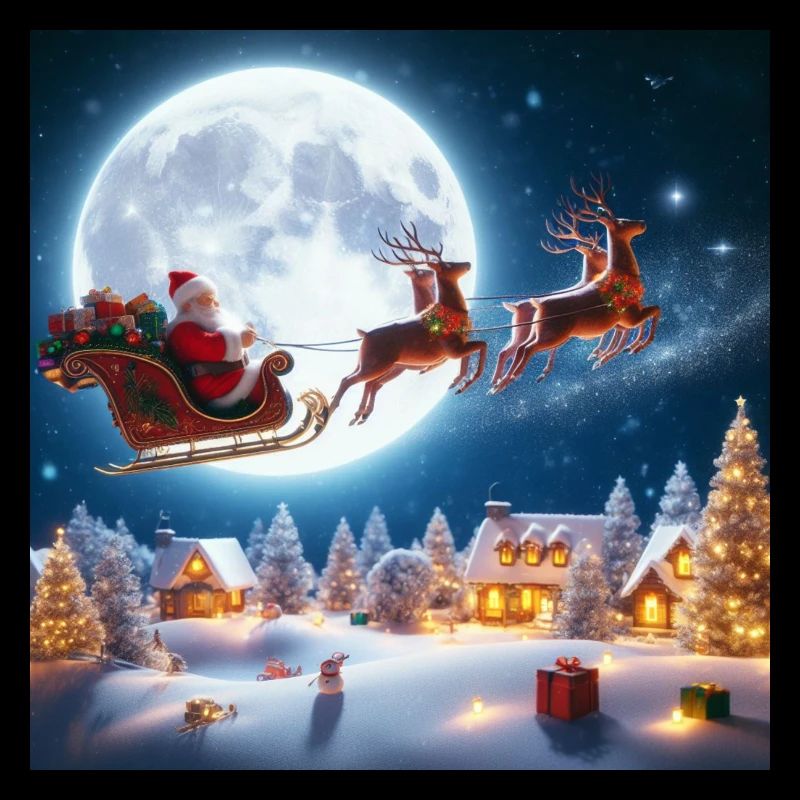 Weihnachtsmann Schlitten Rentier Weihnachtsbaum Weihnachtsgeschenke