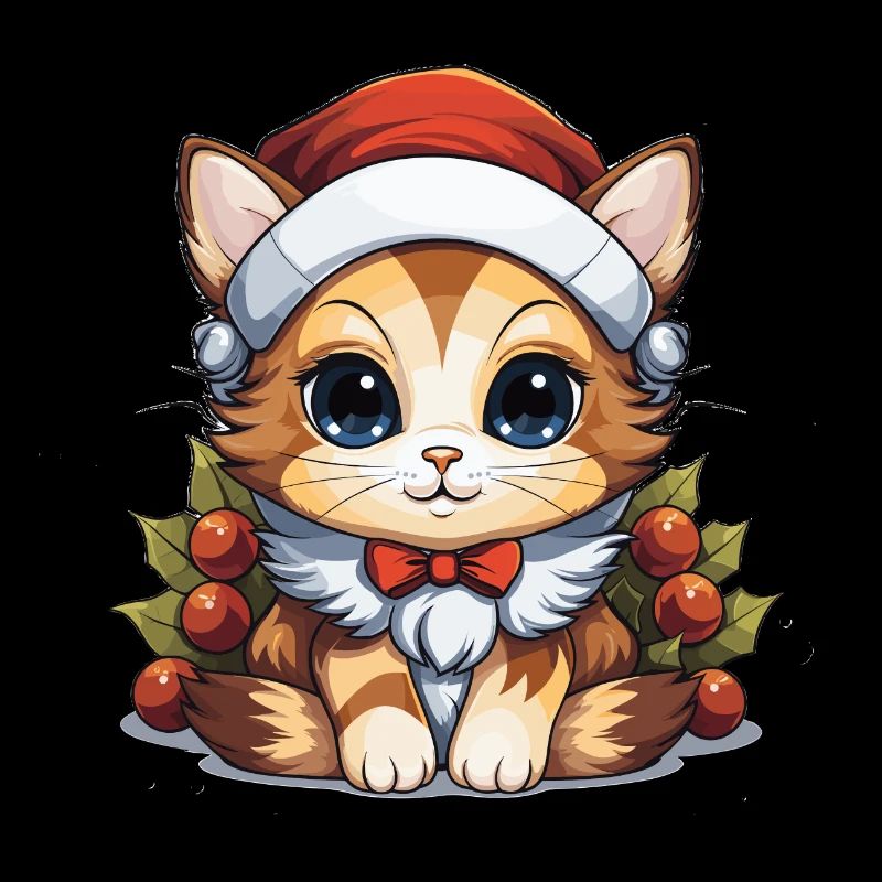 Katze Weihnachts Design - Kawaii Style