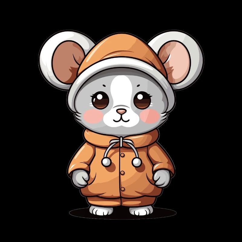 Mouse Christmas Design - Kawaii Style