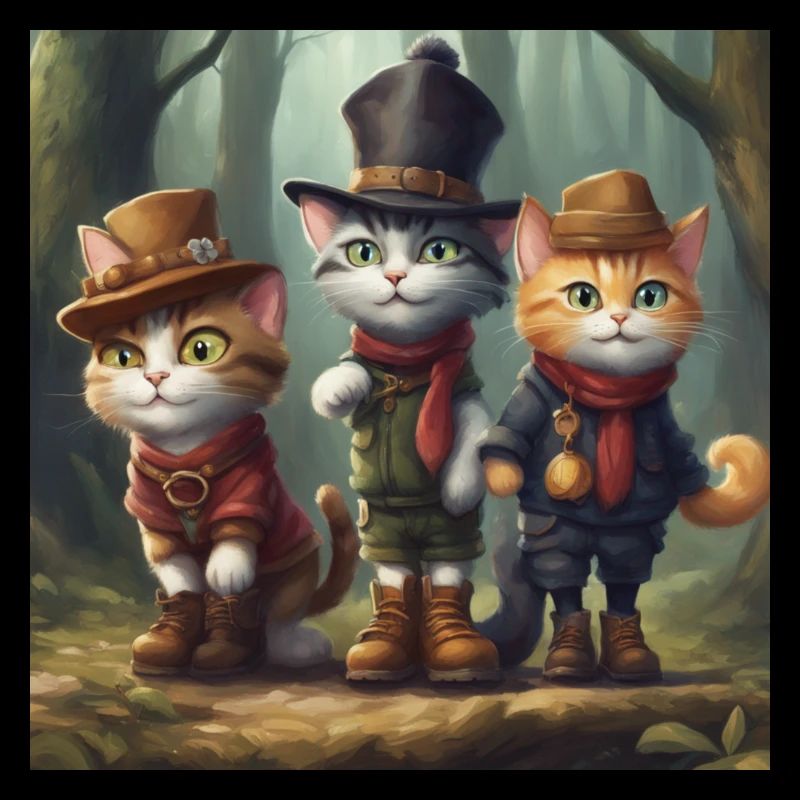 Chats dans la forêt