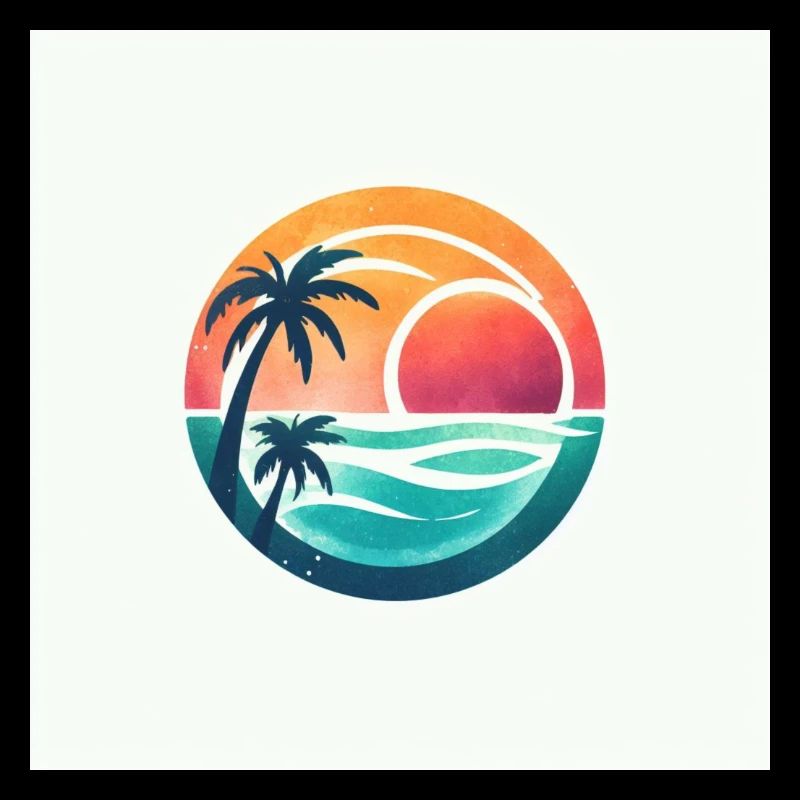 Sunset with palm trees