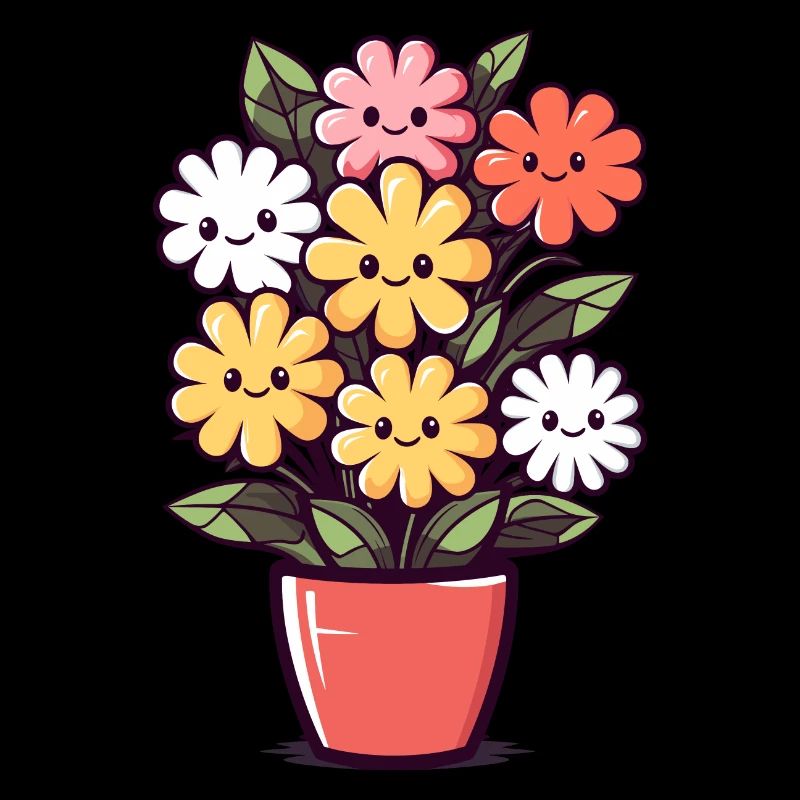 Fleurs riantes dans un pot de fleurs