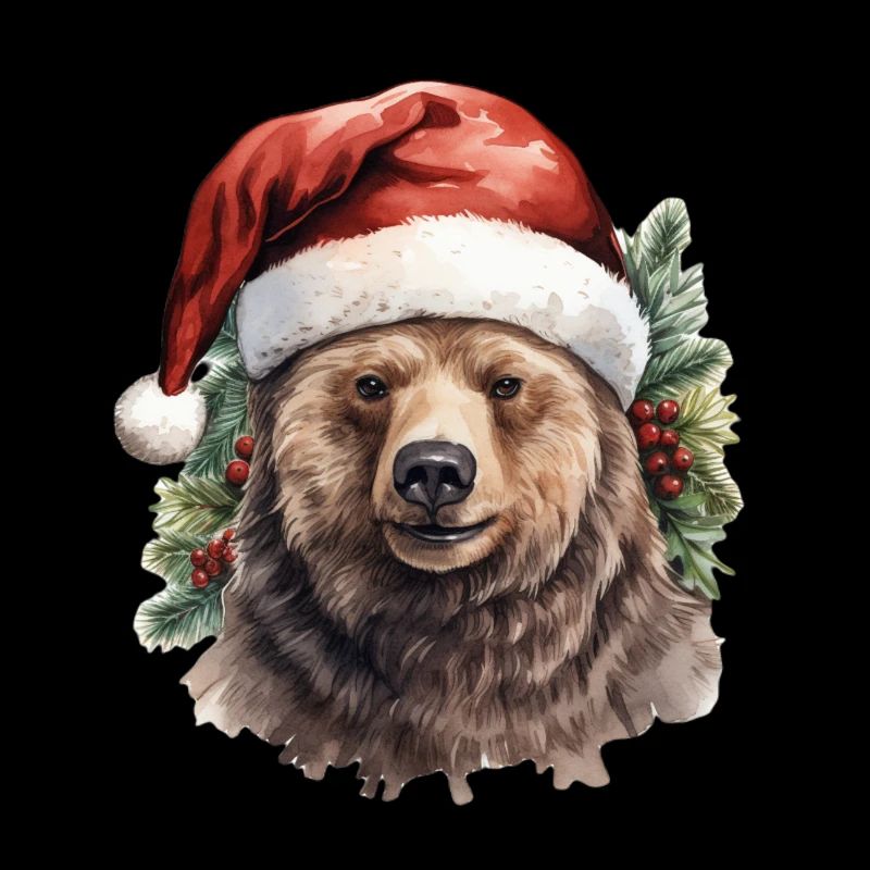 Ours avec bonnet de Noel, t shirt, mug