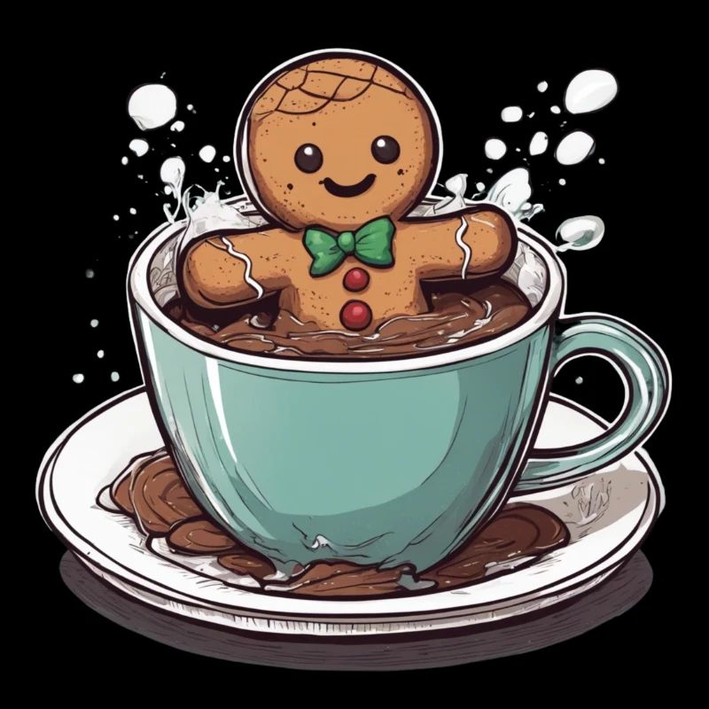 Lebkuchenmännchen badet in Schokolade