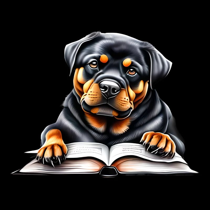 Rottweiler Hund Buch lesen Hunde Rottweilerwelpe