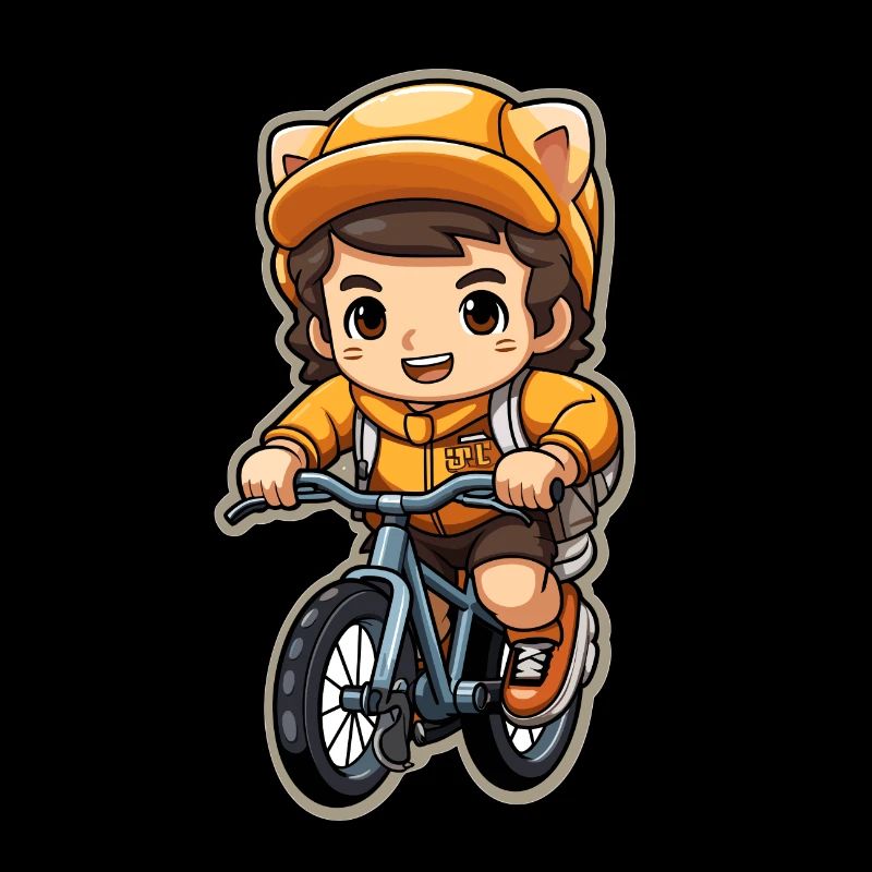 Design cycliste - Style Kawaii