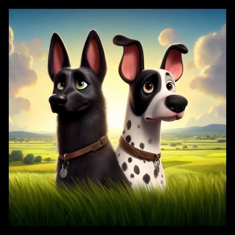 Deux chiens, chien, chiens