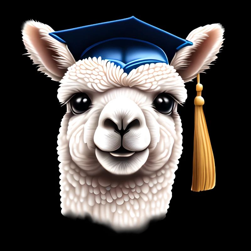 Bachelor Absolvent Schulabschluss Alpaka Studium