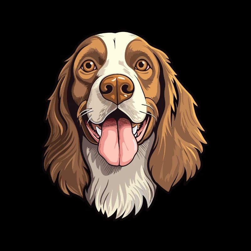 German Longhaired Pointer Dog Breed Cartoon Kawaii