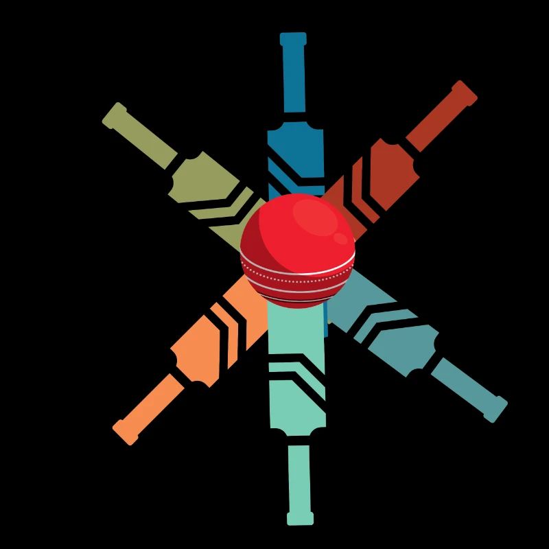 Bunter Cricketschläger - Cricket Geschenkidee