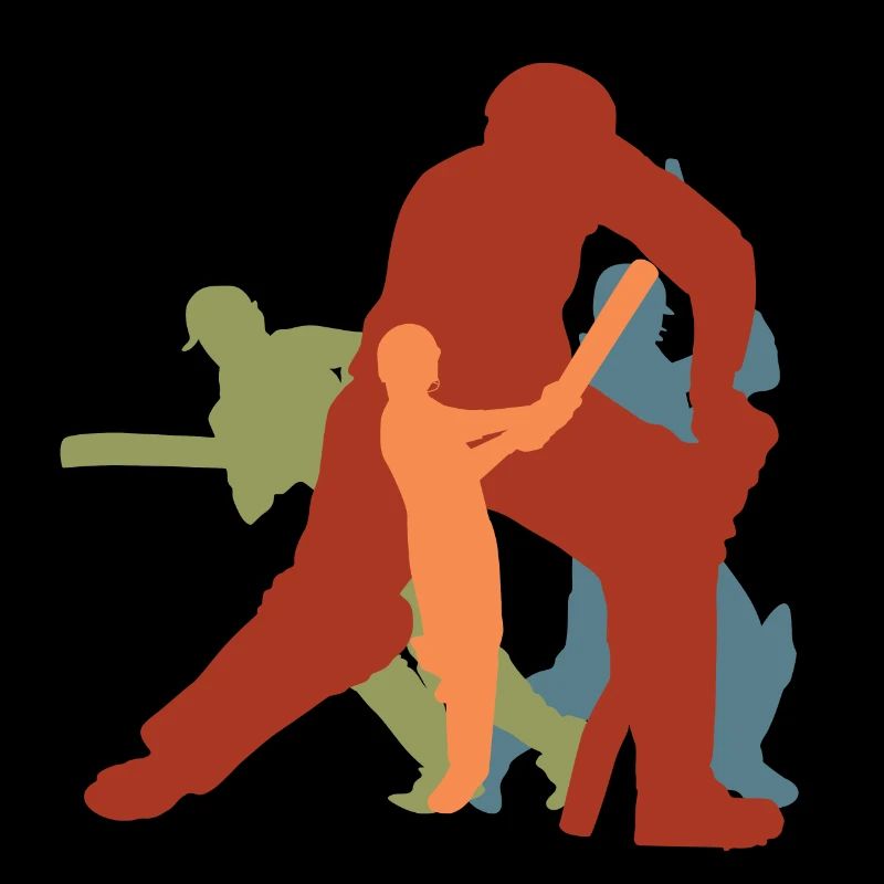 joueurs de cricket rétro vintage