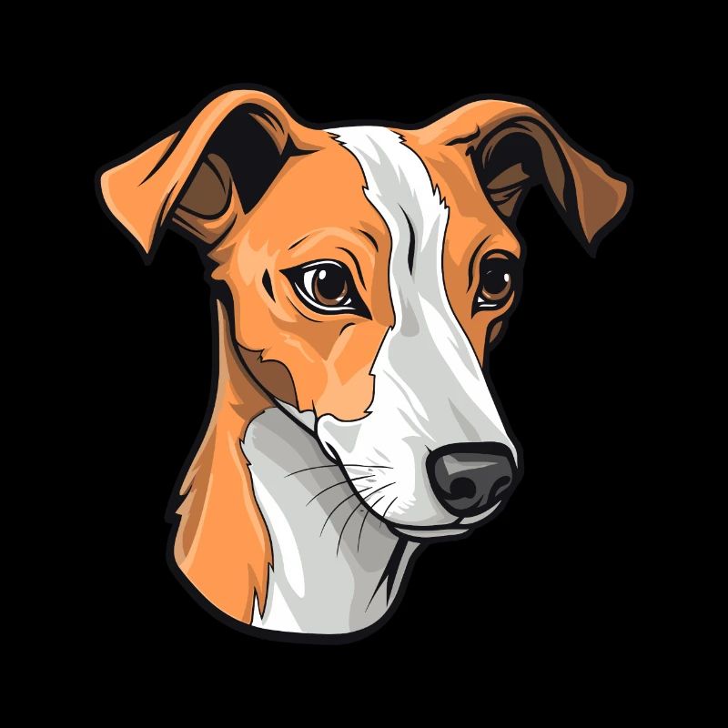 Whippet Hunderasse Cartoon Kawaii Illustration
