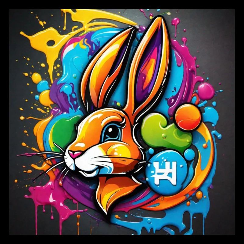 Éclaboussure de lapin de couleur