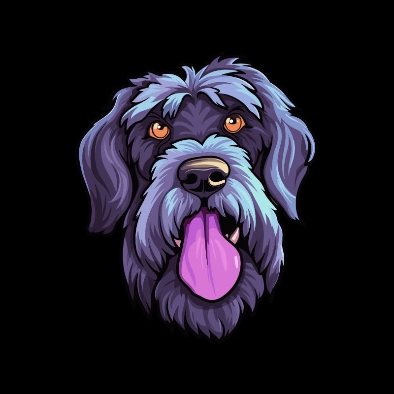 Schnauzer géant chien race dessin animé kawaii illustrat