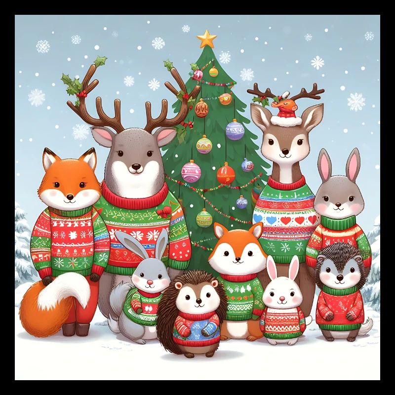 Animaux de pull de Noël moches pour Noël