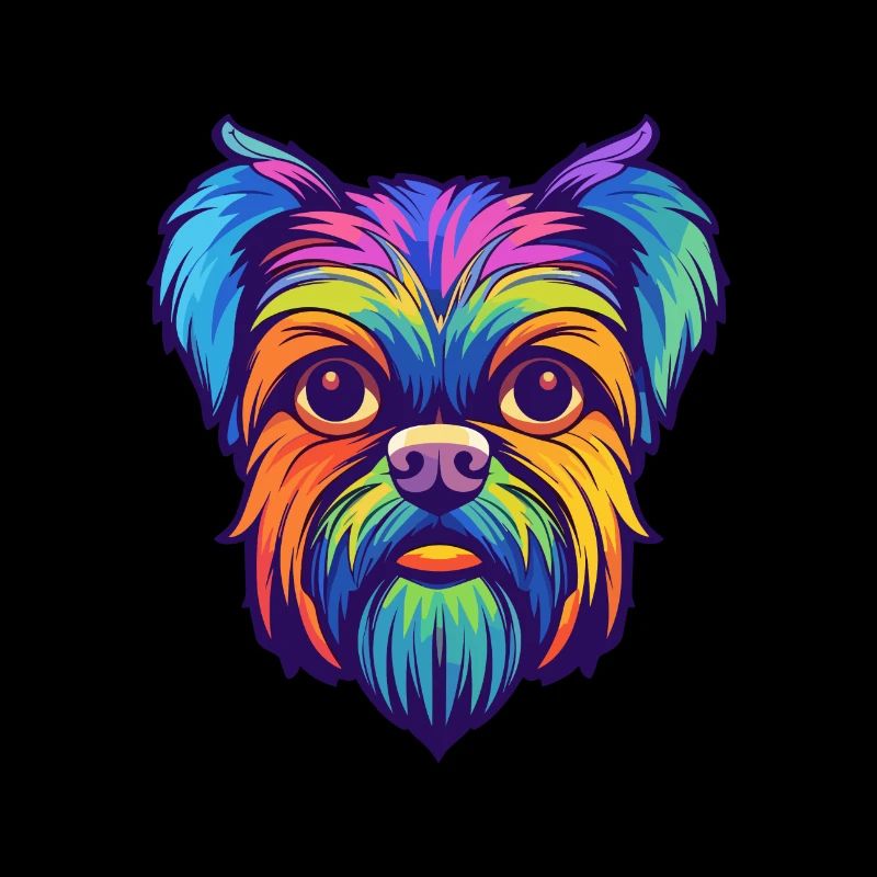 Brussels Griffon Dog Breed Cartoon Kawaii Illustra