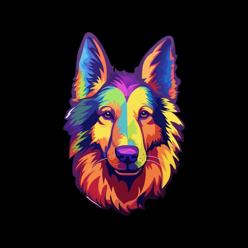 Belgian Shepherd Dog Breed Cartoon Kawaii Illustra