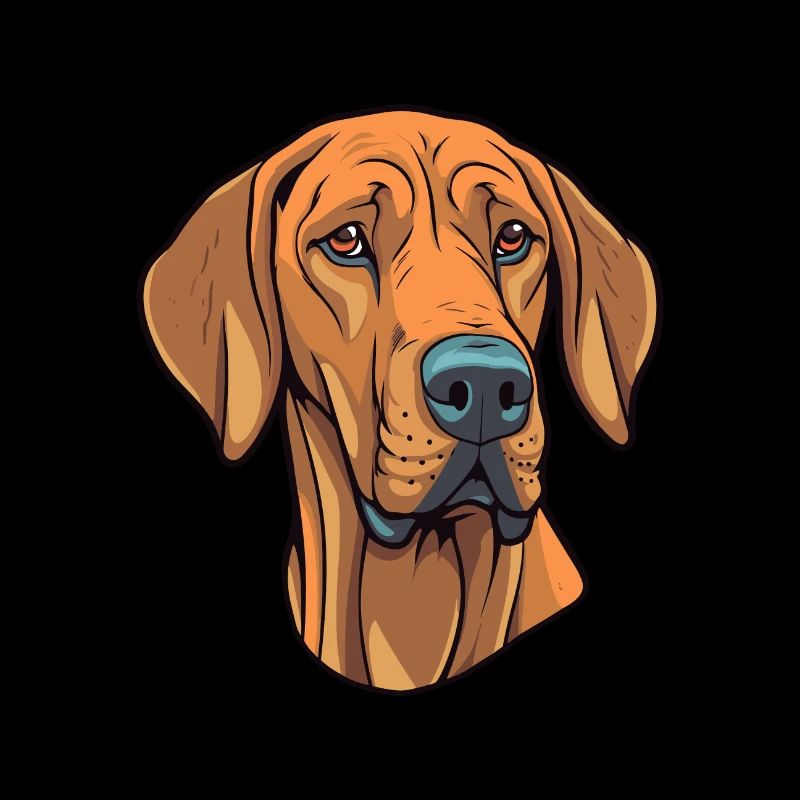 Rhodesian Ridgeback Hunderasse Cartoon Kawaii Illus