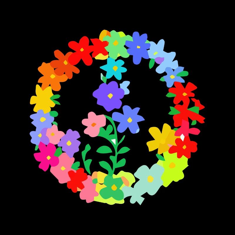 Hippi Blumenkranz Frieden und Liebe
