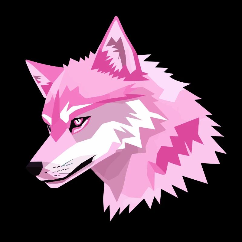 Pink Wolf Head