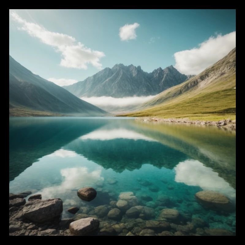 Lac de montagne avec un beau reflet