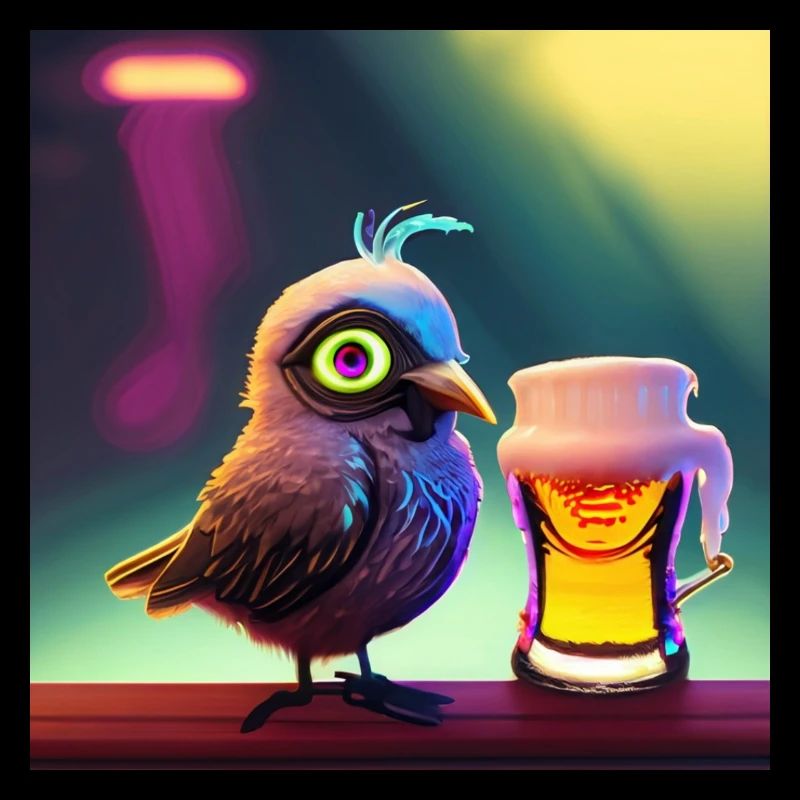 with a beer