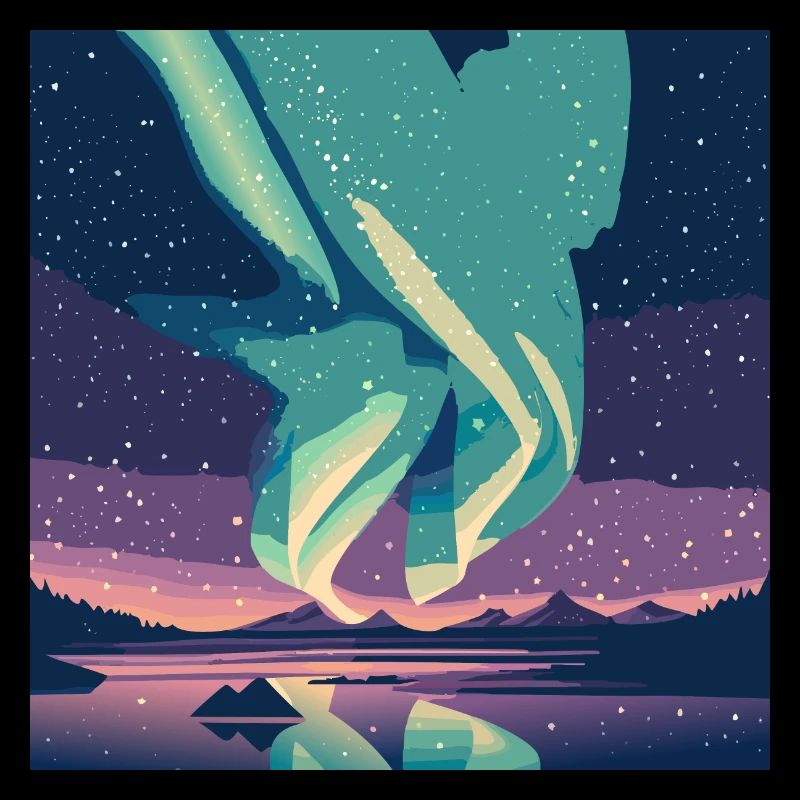 Polarlichter am Sternenhimmel