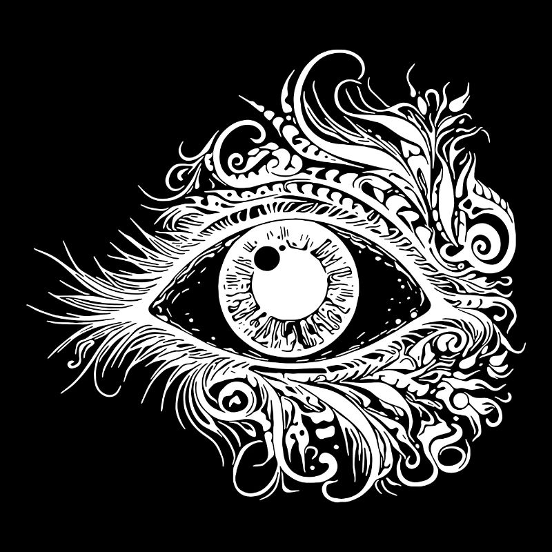 Kunstvolles Auge mit durchdringendem Blick