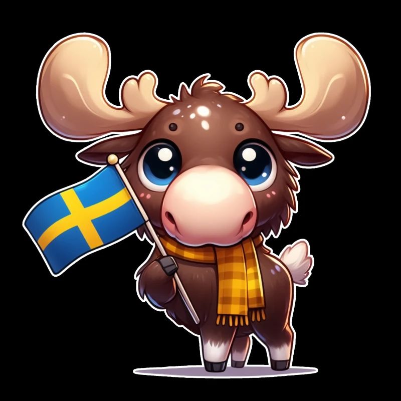 Orignal mignon avec le drapeau de la Suède