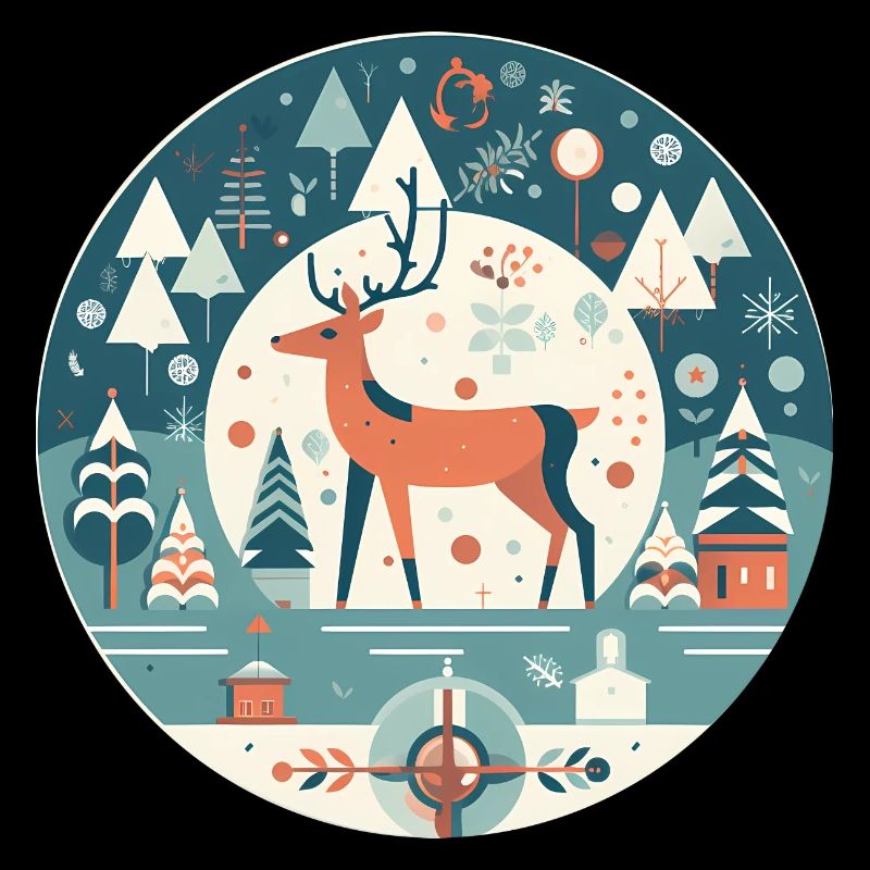 Cerf avec l’élément de Noël, Cerfs d’amour