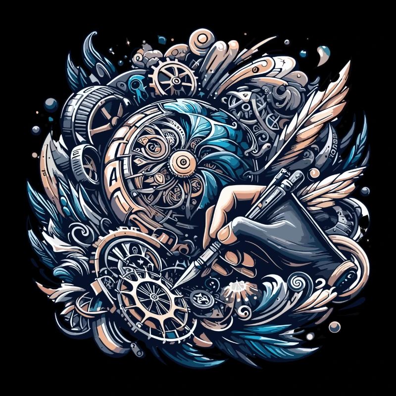 Plume steampunk et plume plume Illustration