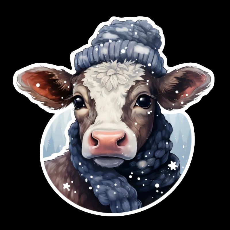 Mega süßes Kälbchen im Winter