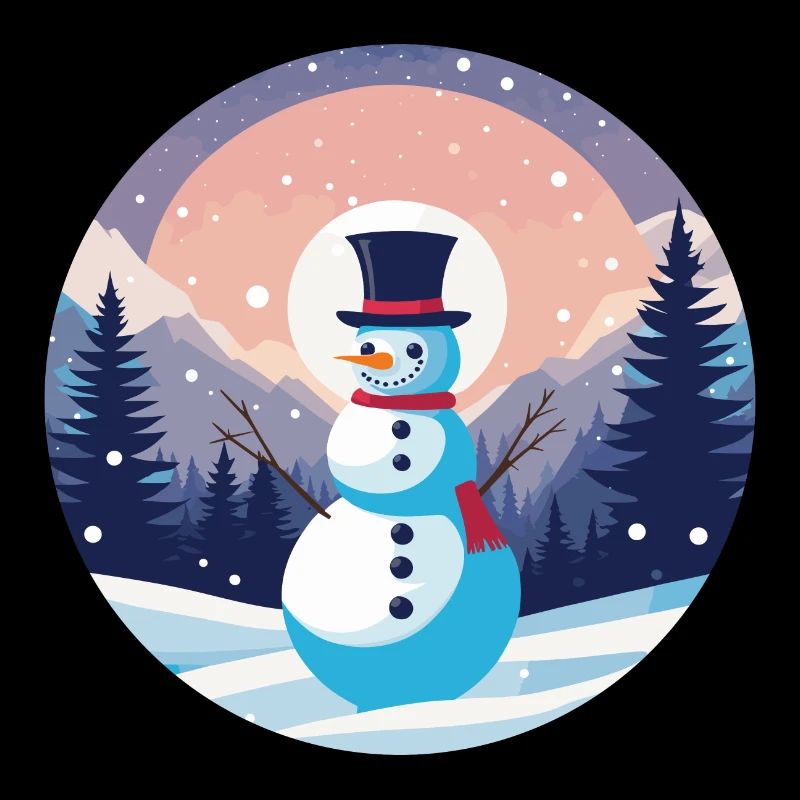 Snowman Christmas Drawing