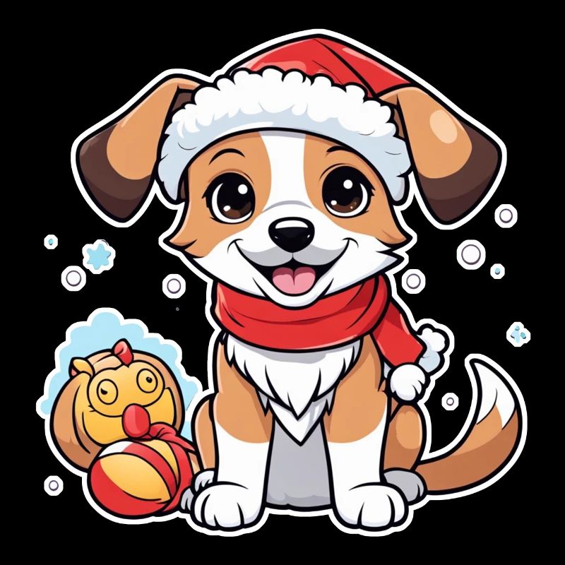 chien avec bonnet de noel