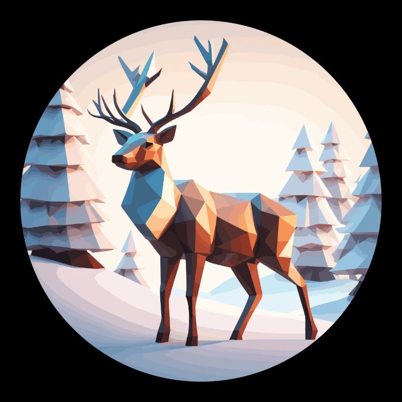 Rentier Low Poly Weihnachten