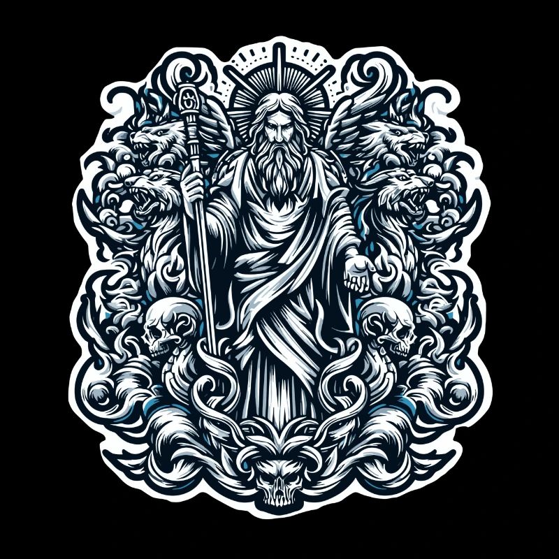 Enigmatic Wizard & Skulls Artwork