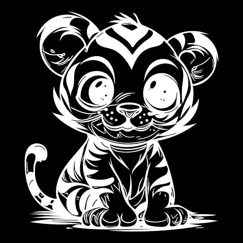 Cuddly little children's tiger with stripe pattern