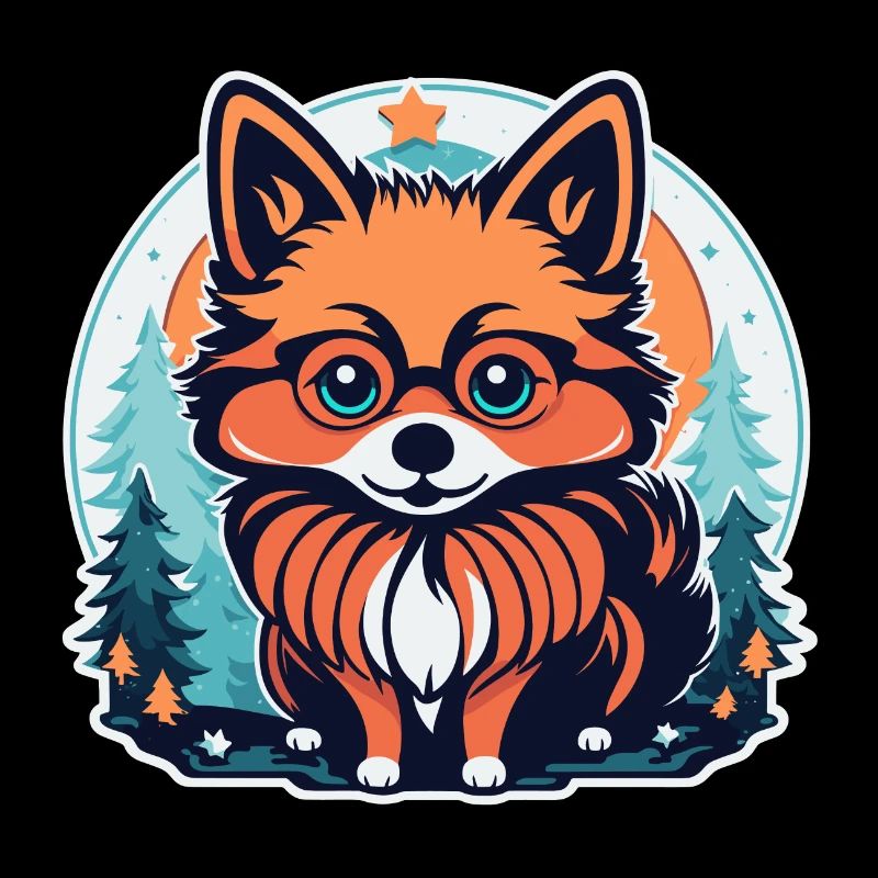 Zwergspitz Weihnachten Illustration
