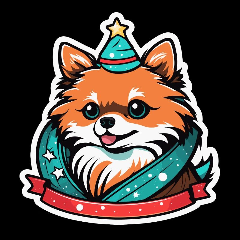 Illustration de Noël poméranien