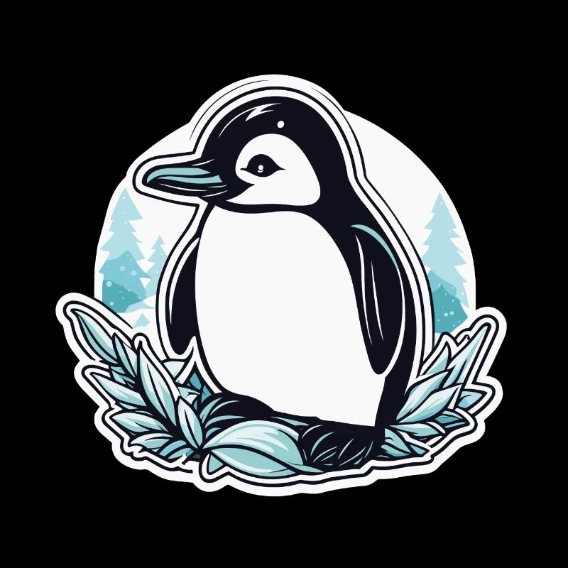 Penguin Christmas Illustration