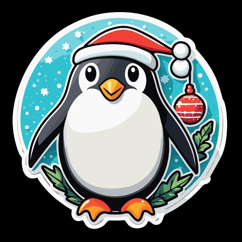 Illustration de Noël pingouin