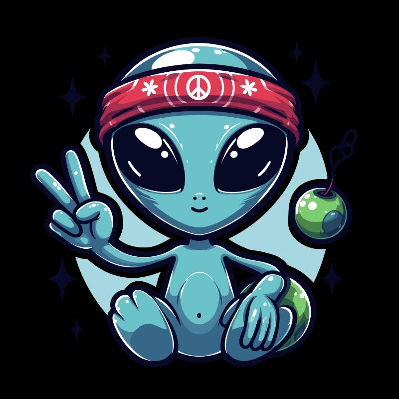 Friendly cartoon alien